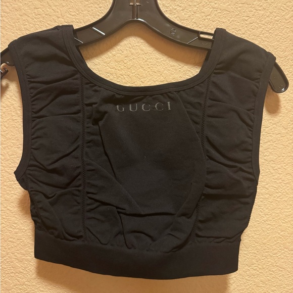 New Authentic Gucci GG Logo Cropped Top Black Size L - Picture 4 of 9